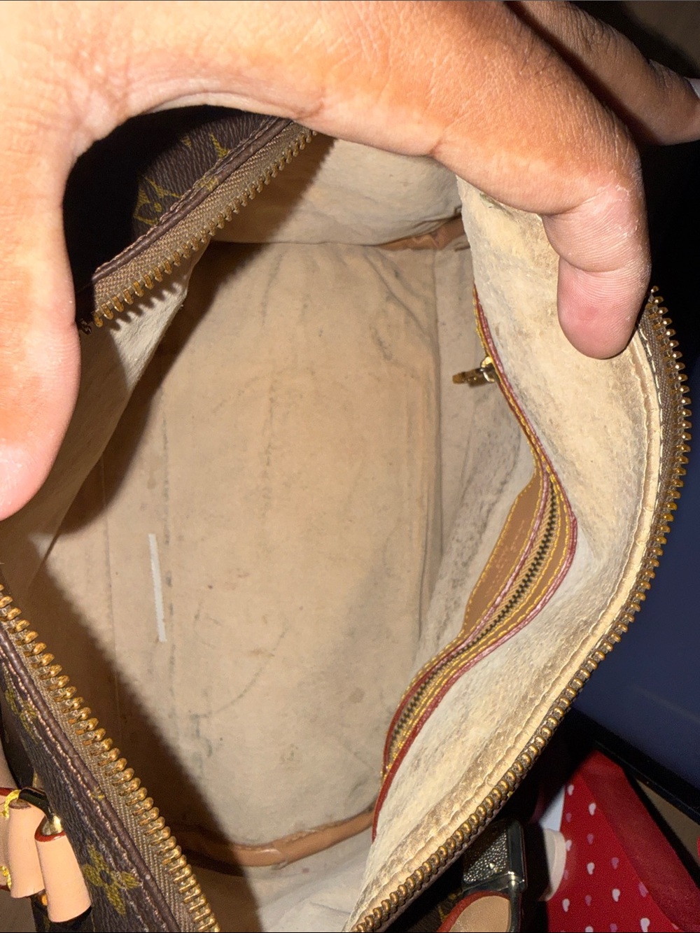 Louis Vuitton Brown Monogram Satchel with Natural Leather Handles - Picture 2 of 4